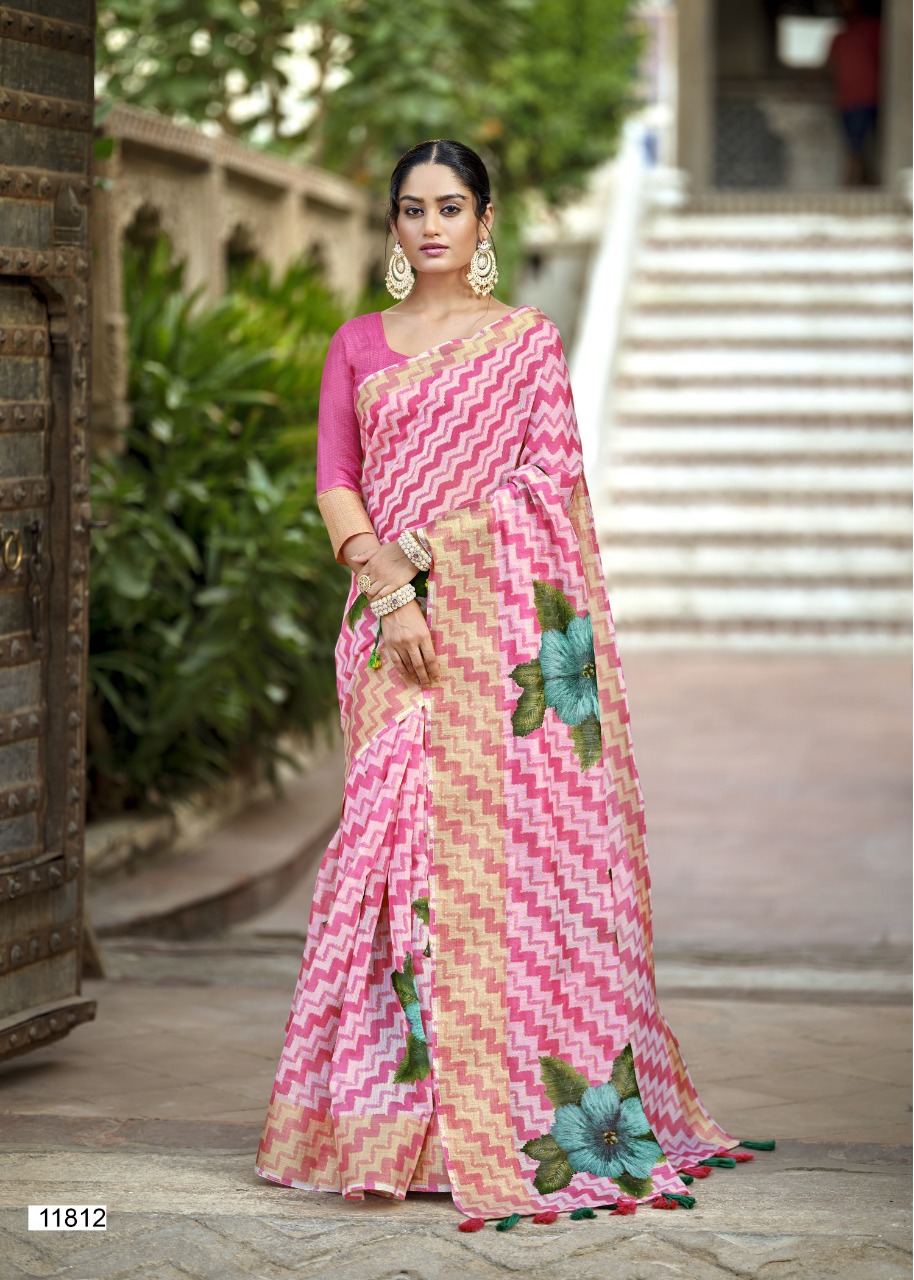 triveni gangaur cotton gorgeous look saree catalog