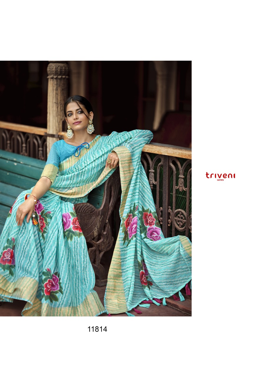 triveni gangaur cotton gorgeous look saree catalog