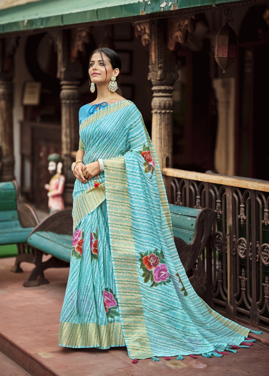 triveni gangaur cotton gorgeous look saree catalog