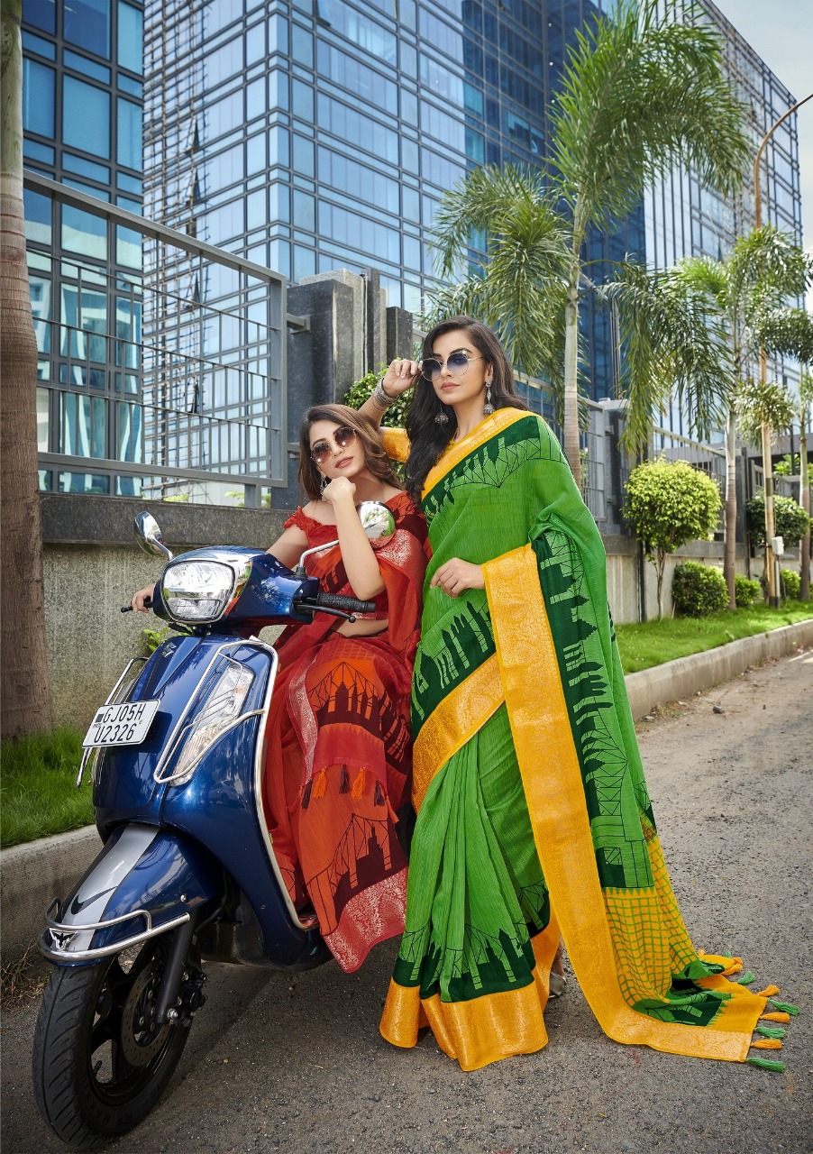 triveni sarees howrah bridge cotton exclusive print saree catalog