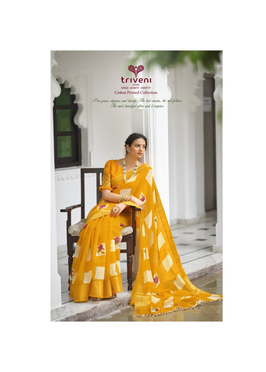 triveni sarees rangun cotton gorgeous look saree catalog