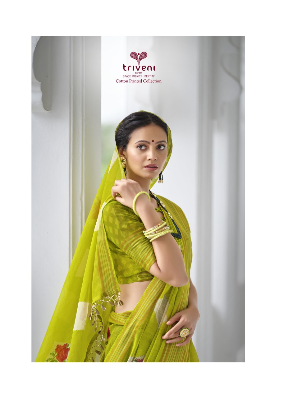 triveni sarees rangun cotton gorgeous look saree catalog