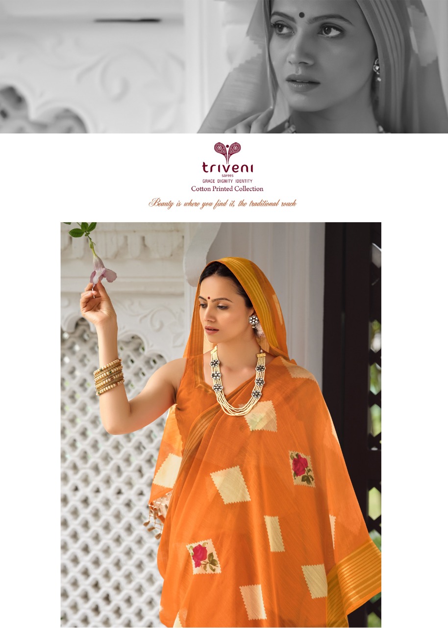 triveni sarees rangun cotton gorgeous look saree catalog