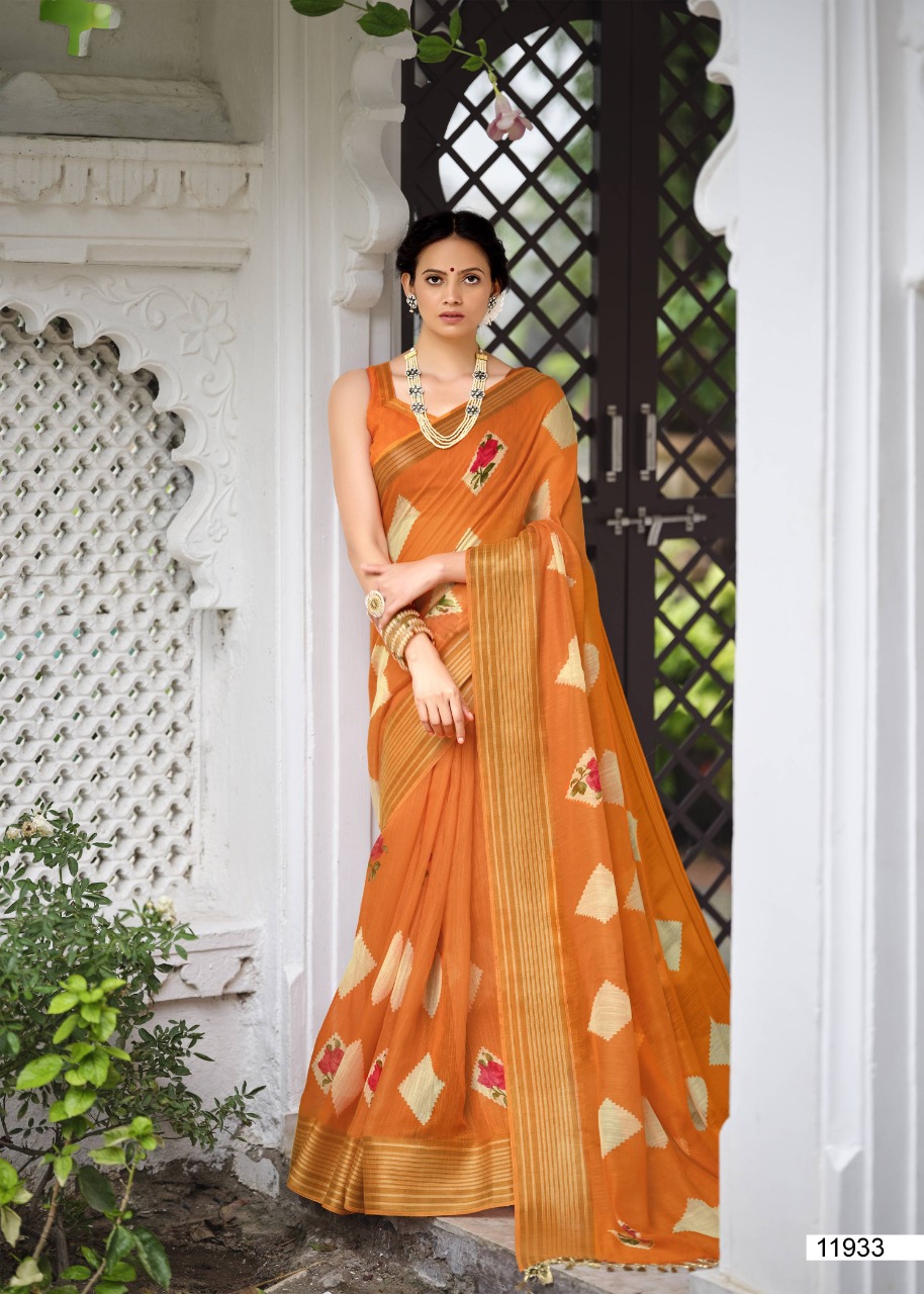 triveni sarees rangun cotton gorgeous look saree catalog