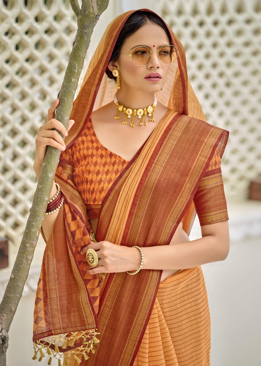 triveni sarees wings cotton exclusive print saree catalog