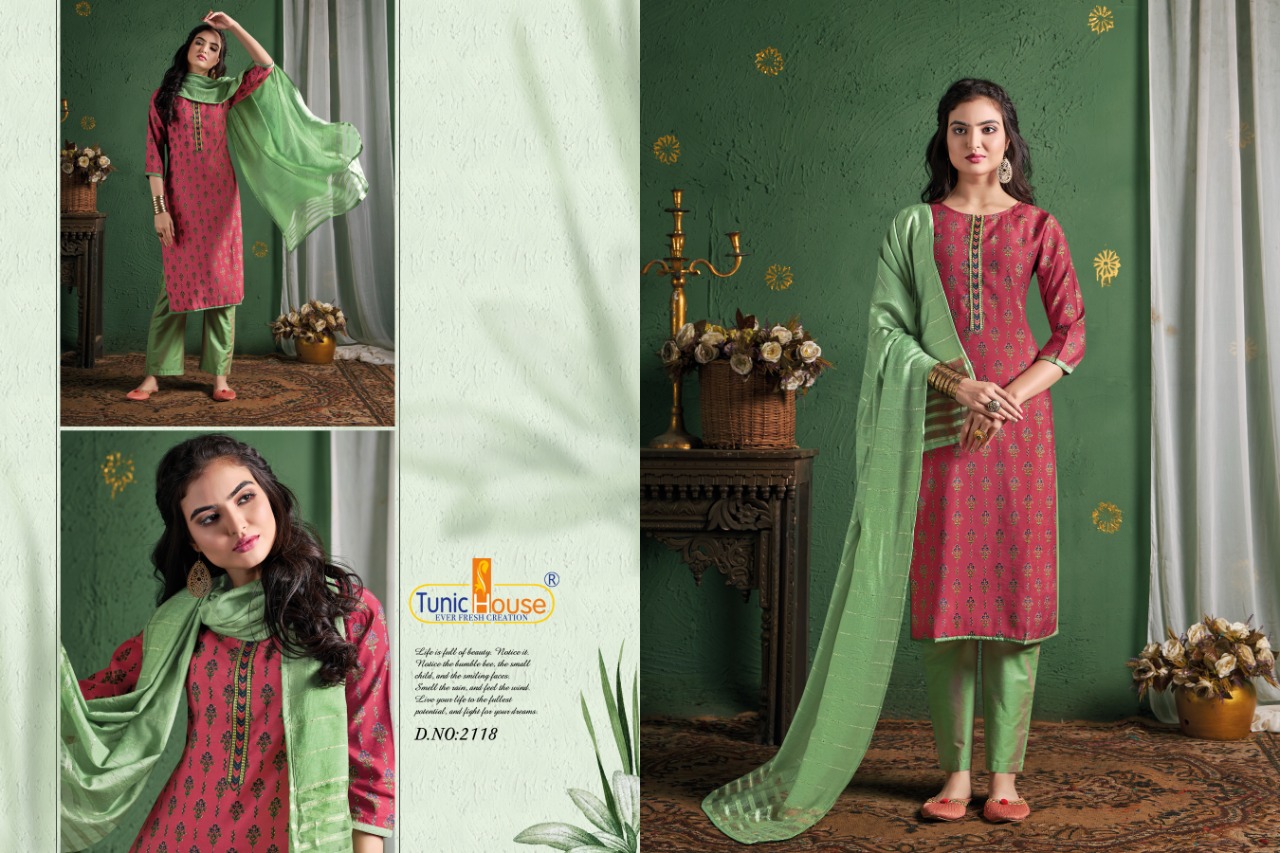 tunic house era vol 3 muslin silk exclusive fabric top bottom with dupatta catalog