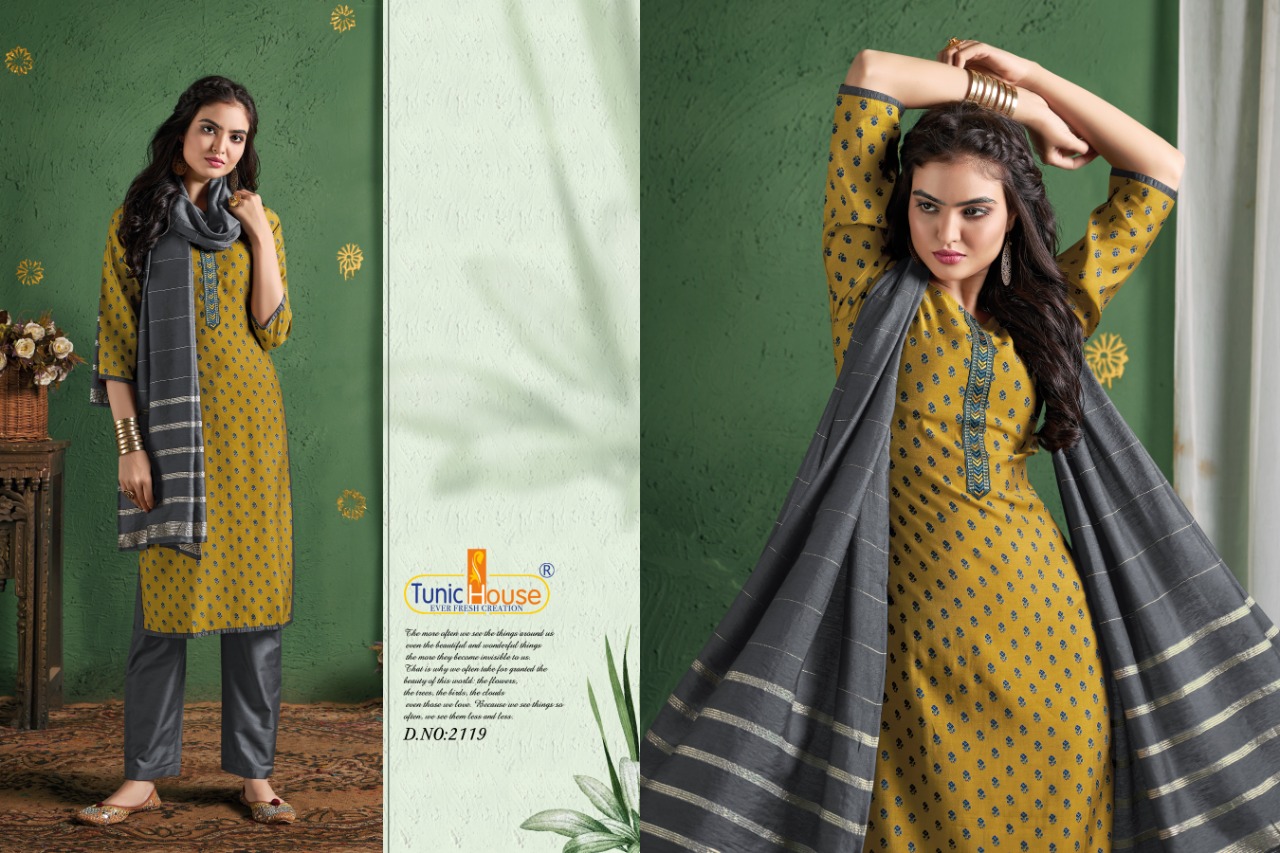 tunic house era vol 3 muslin silk exclusive fabric top bottom with dupatta catalog