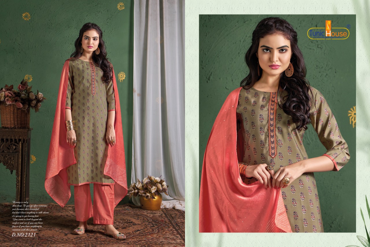 tunic house era vol 3 muslin silk exclusive fabric top bottom with dupatta catalog