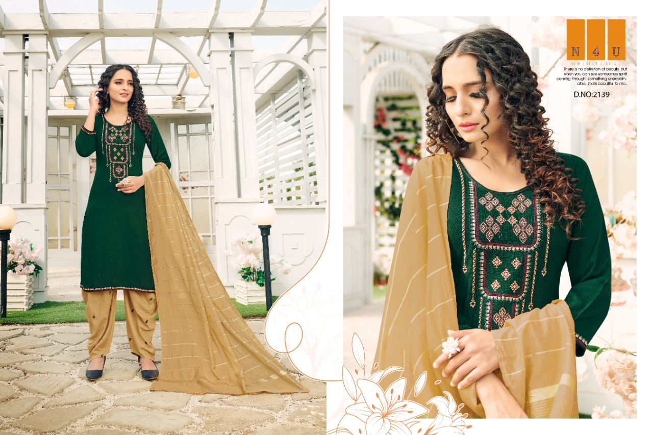 tunic house n4u patiyala viscouse graceful look top patiyala with dupatta catalog OLD