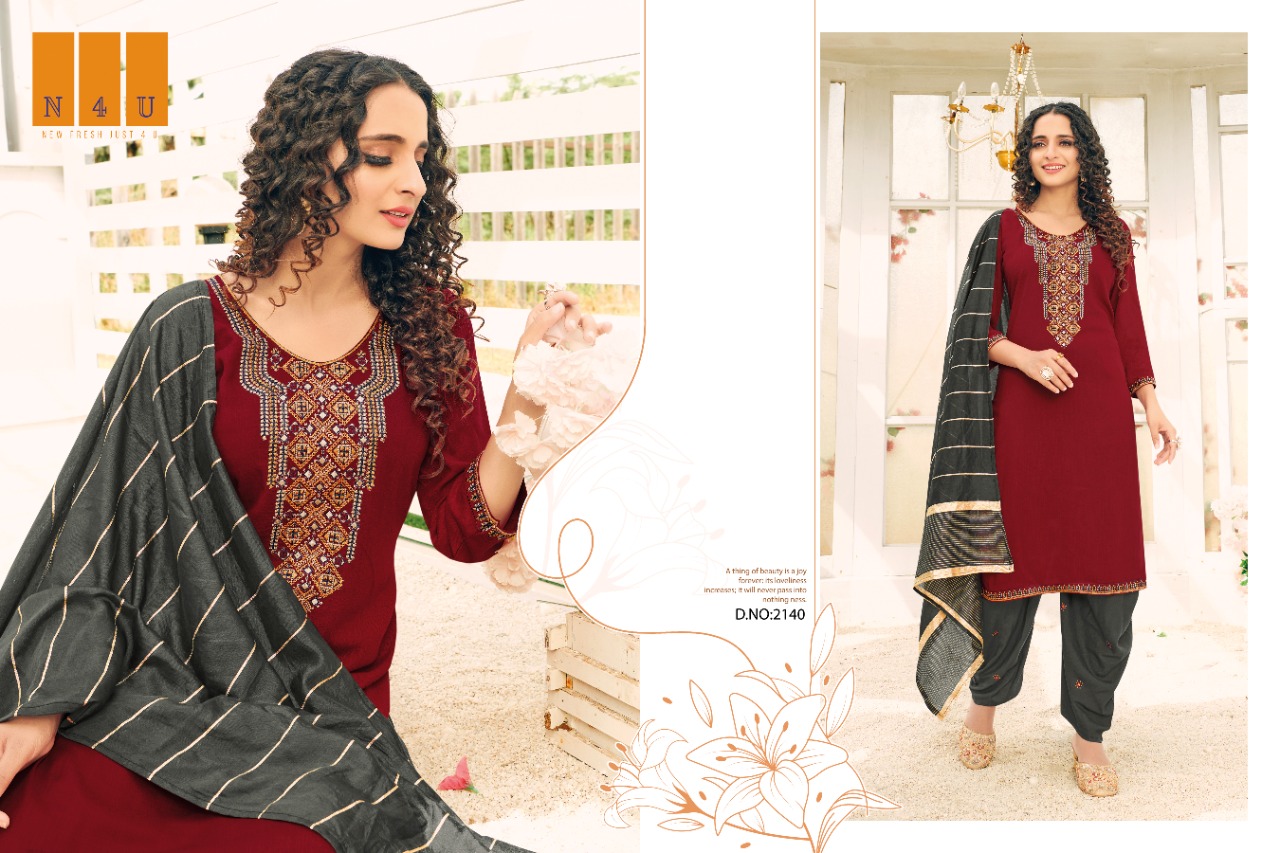 tunic house n4u patiyala viscouse graceful look top patiyala with dupatta catalog OLD