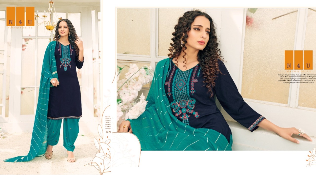 tunic house n4u patiyala viscouse graceful look top patiyala with dupatta catalog OLD