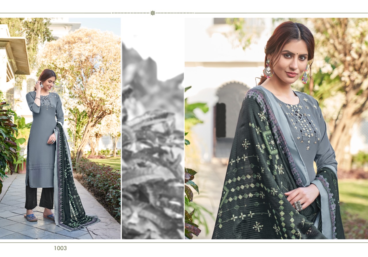 tunic house nayantara muslin silk exclusive pattern top bottom with dupatta catalog