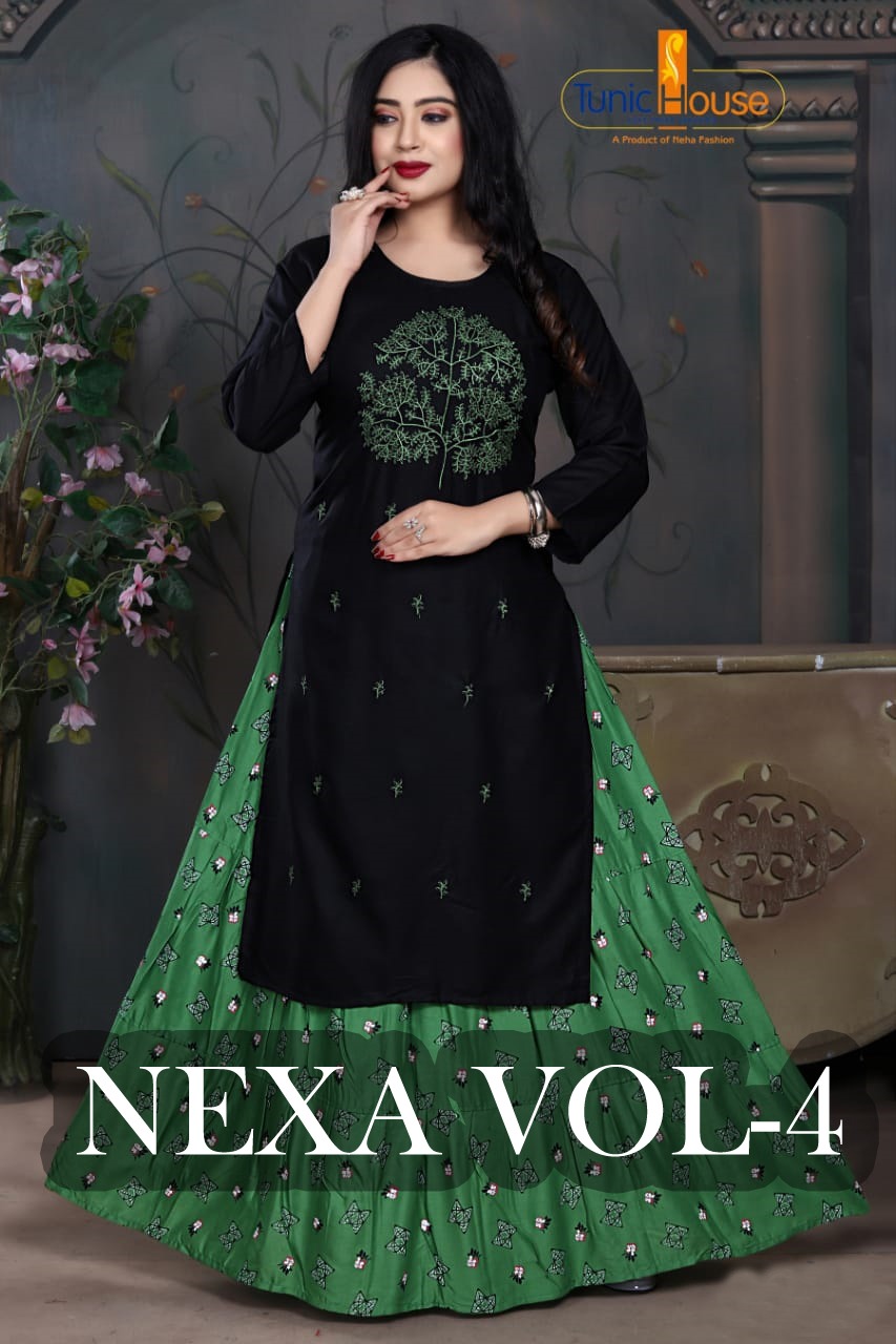 tunic house nexa vol 4 rayon catchy look top with skirt catalog