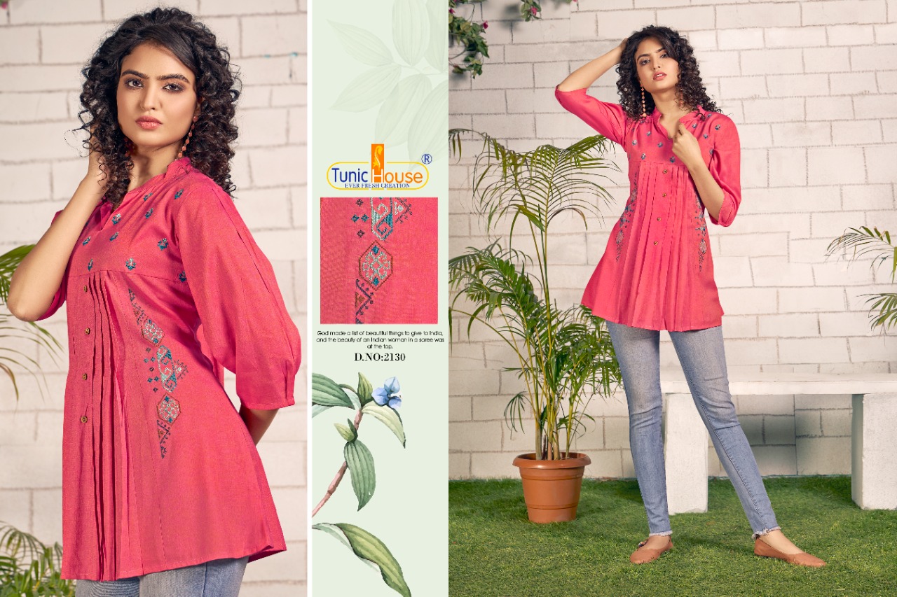 tunic house noori 4 rayon graceful look short top kurti catalog