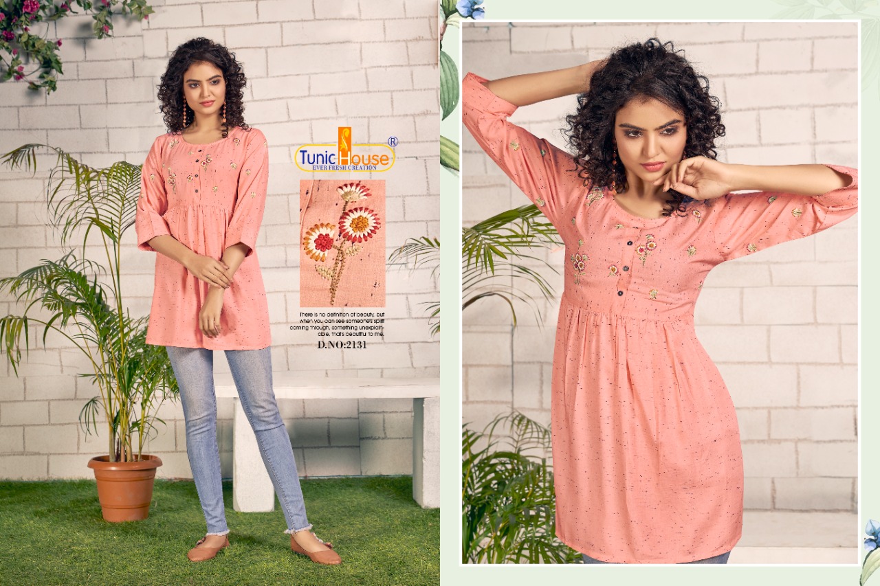 tunic house noori 4 rayon graceful look short top kurti catalog