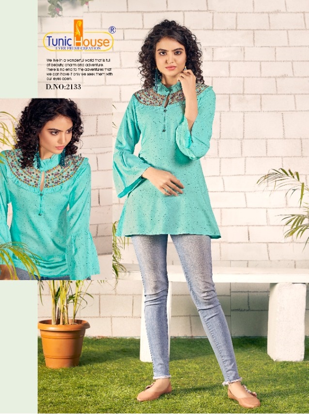 tunic house noori 4 rayon graceful look short top kurti catalog