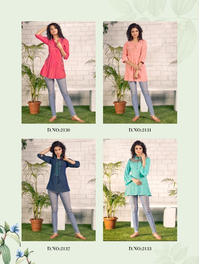 tunic house noori 4 rayon graceful look short top kurti catalog