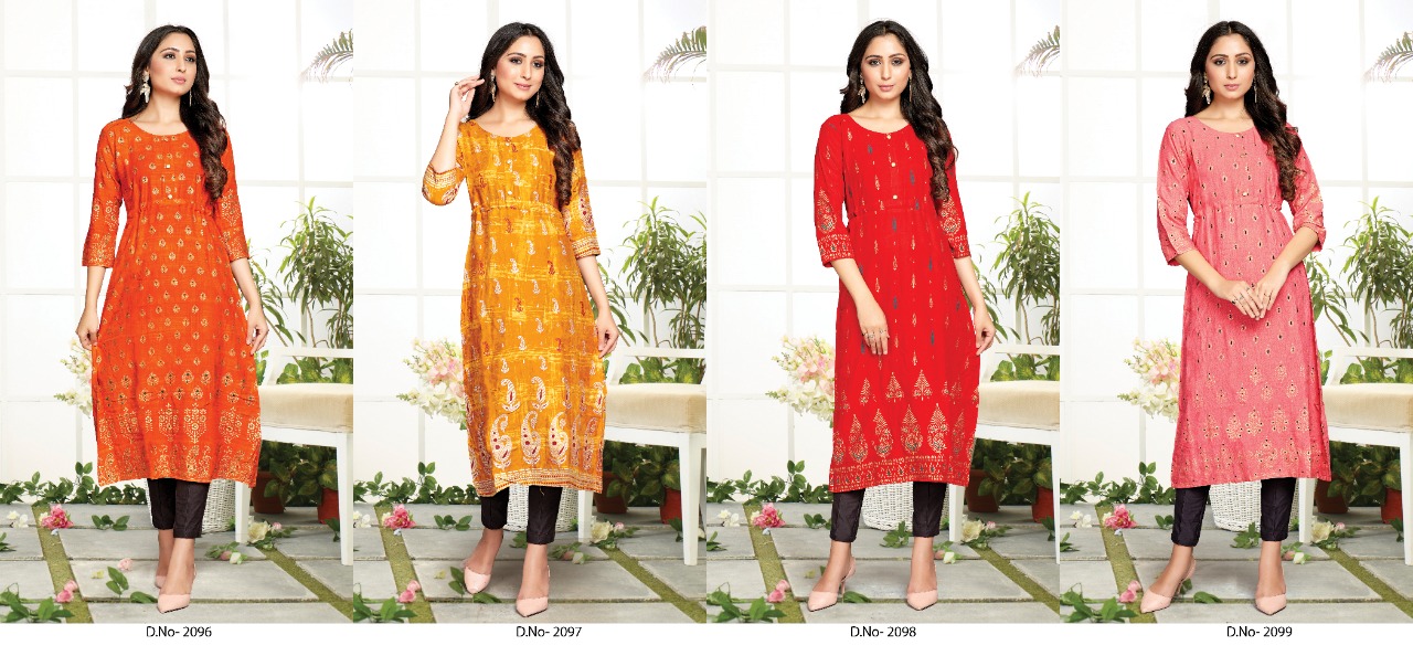 tunic house pracheen super foil 2 viscose rayon  classic trendy look kurti catalog