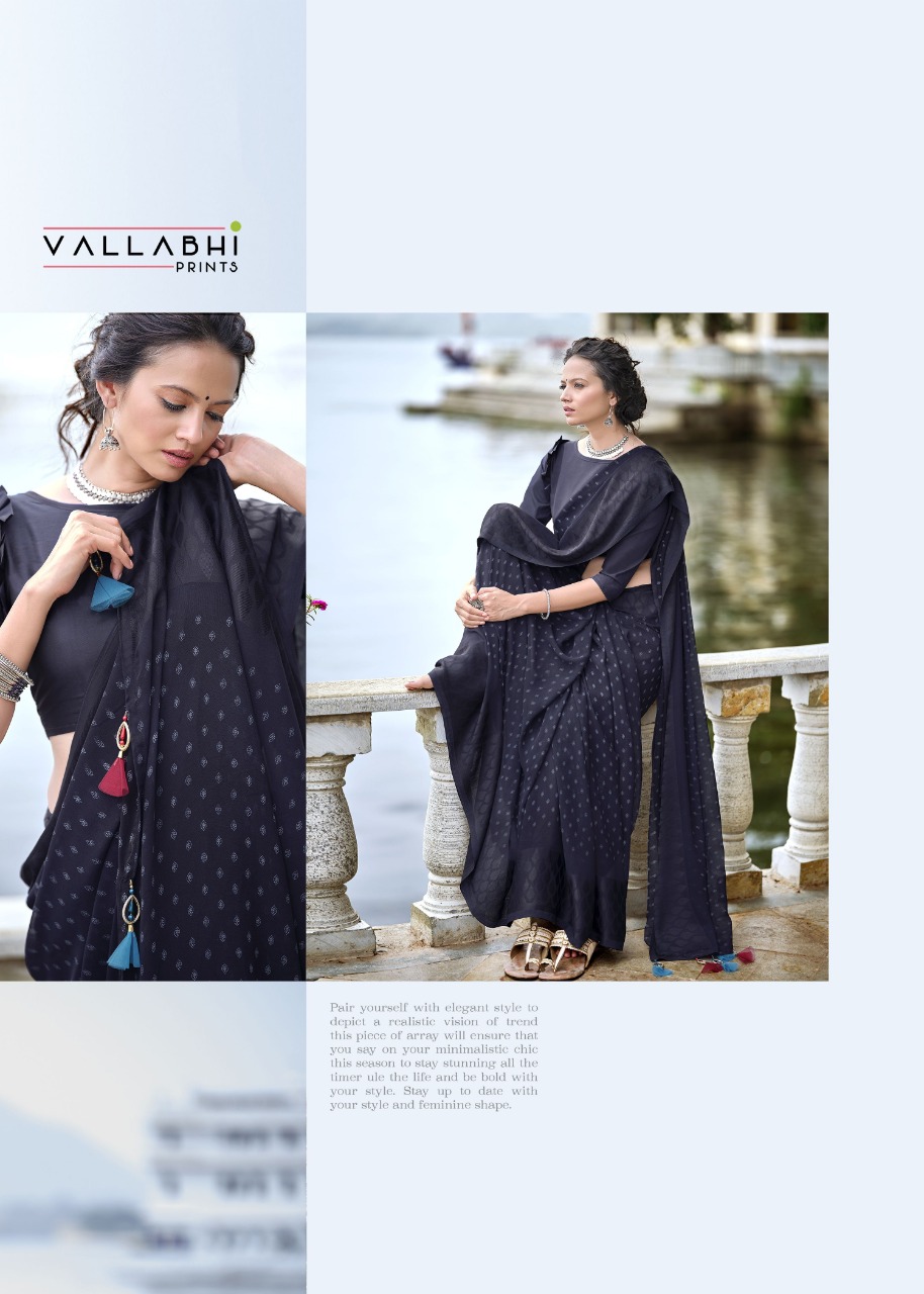 vallabhi prints feyona georgette regal look saree catalog