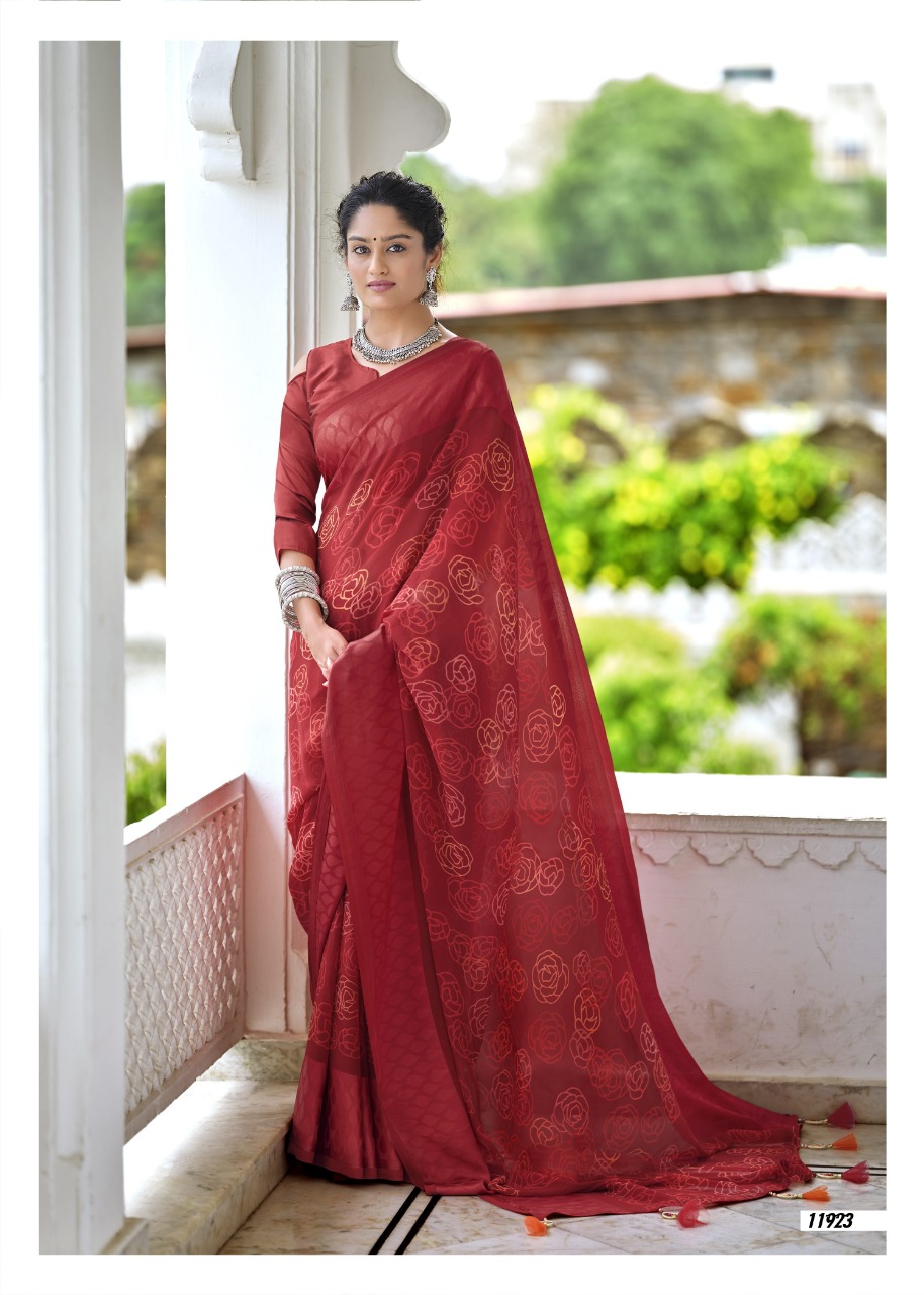 vallabhi prints feyona georgette regal look saree catalog