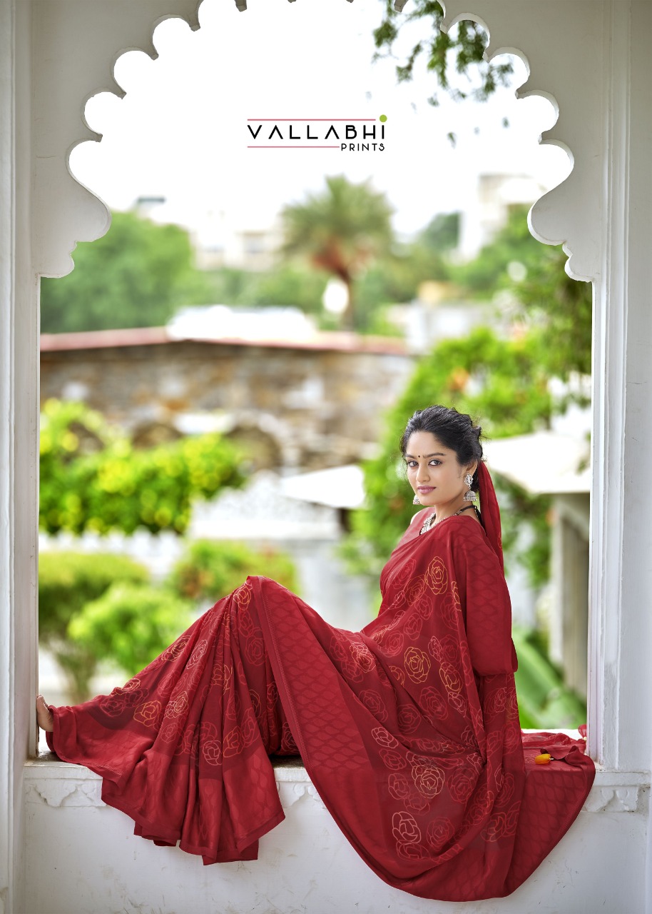 vallabhi prints feyona georgette regal look saree catalog