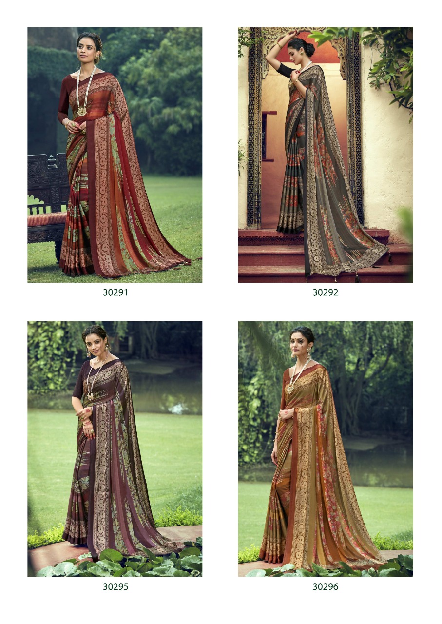 vallabhi prints flute satin graceful look saree catalog