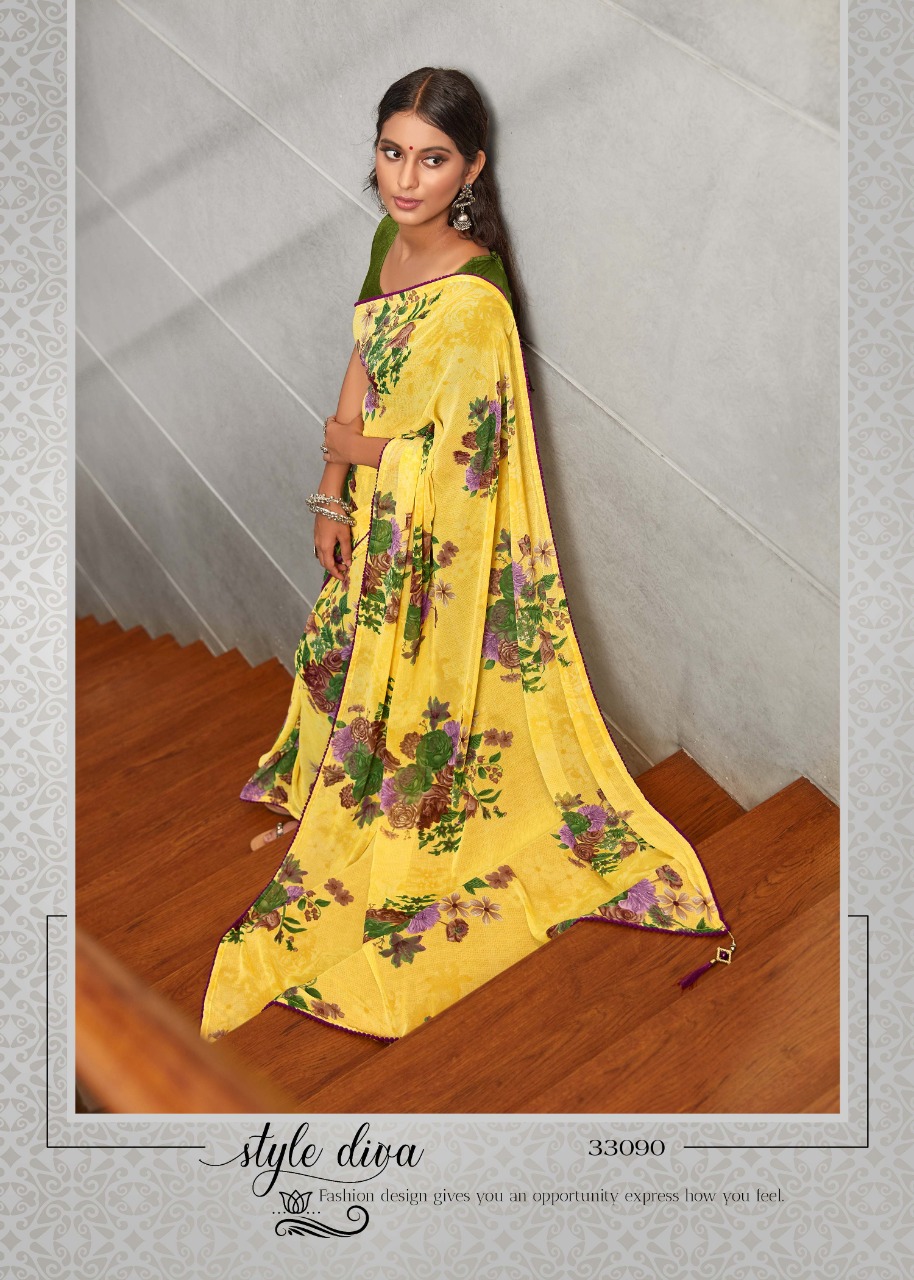 vallabhi prints freya weightless regal print saree catalog