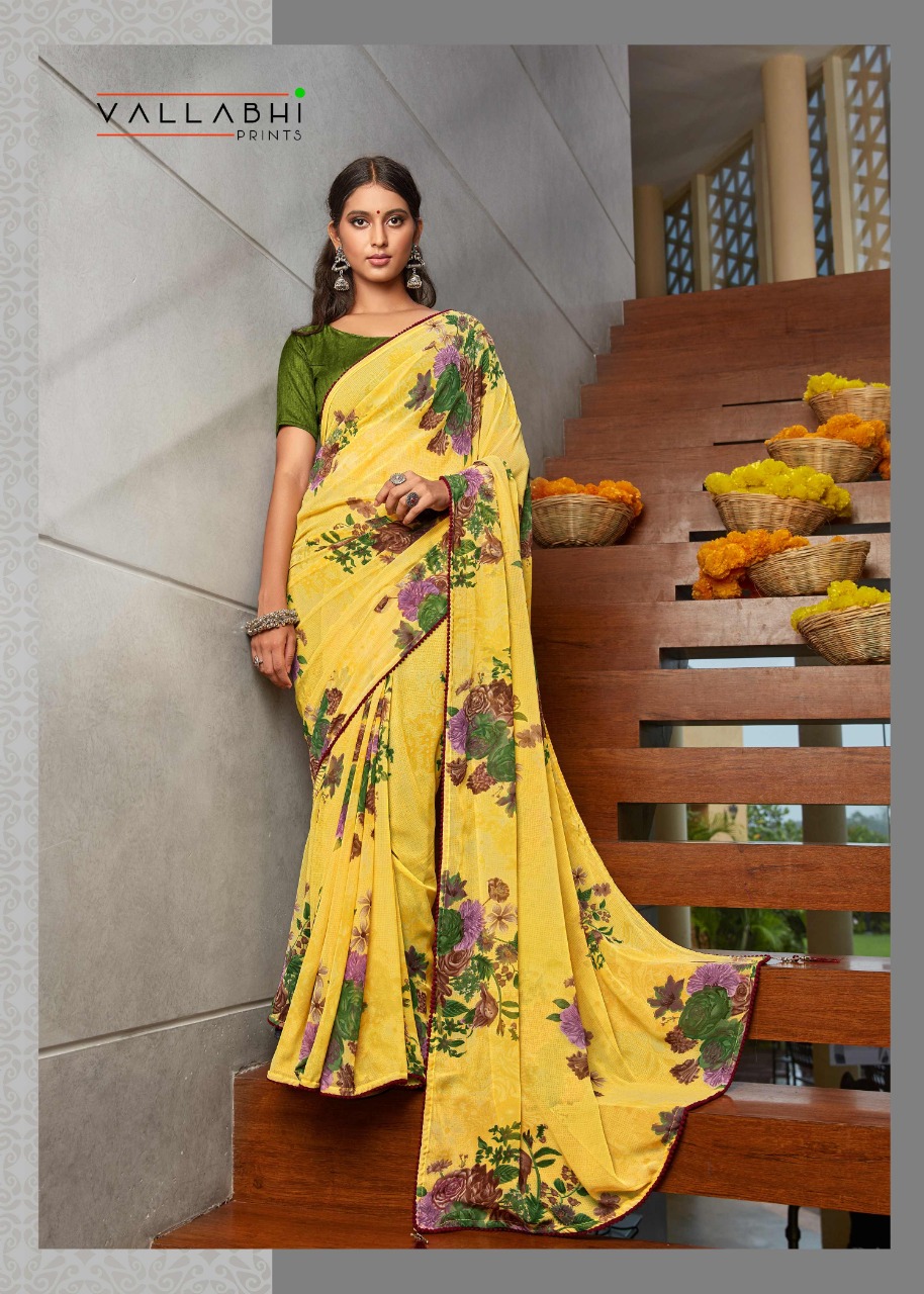 vallabhi prints freya weightless regal print saree catalog