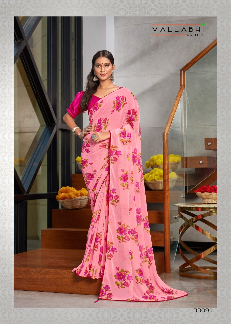 vallabhi prints freya weightless regal print saree catalog