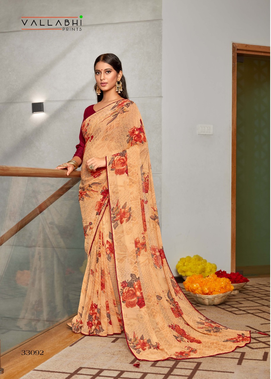 vallabhi prints freya weightless regal print saree catalog