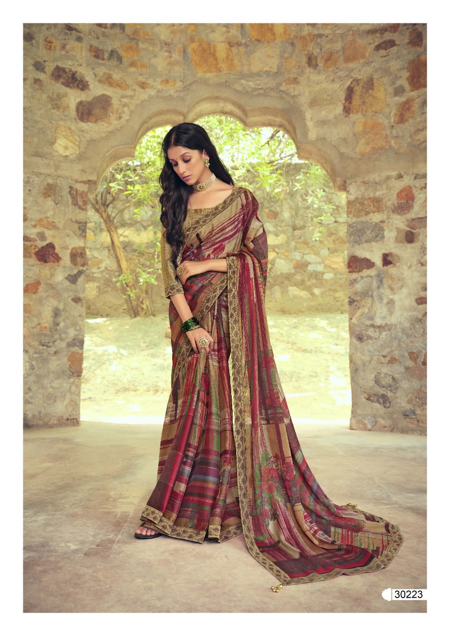 vallabhi prints Nazneen china shiffon gorgeous look saree catalog