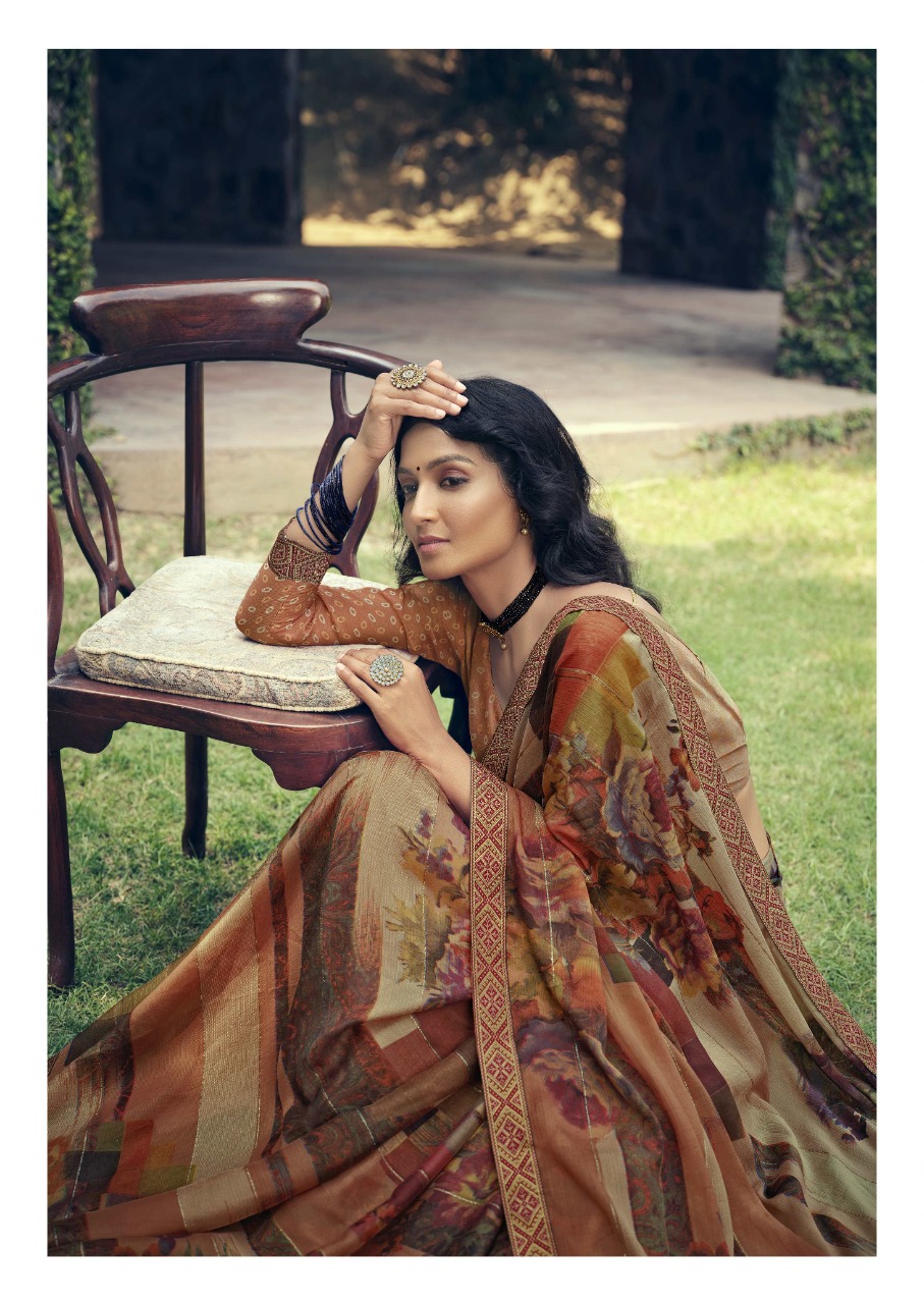 vallabhi prints Nazneen china shiffon gorgeous look saree catalog