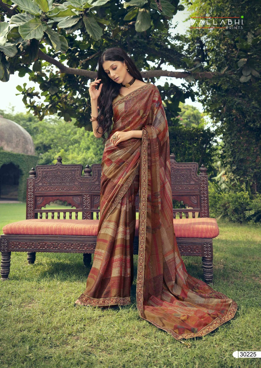 vallabhi prints Nazneen china shiffon gorgeous look saree catalog