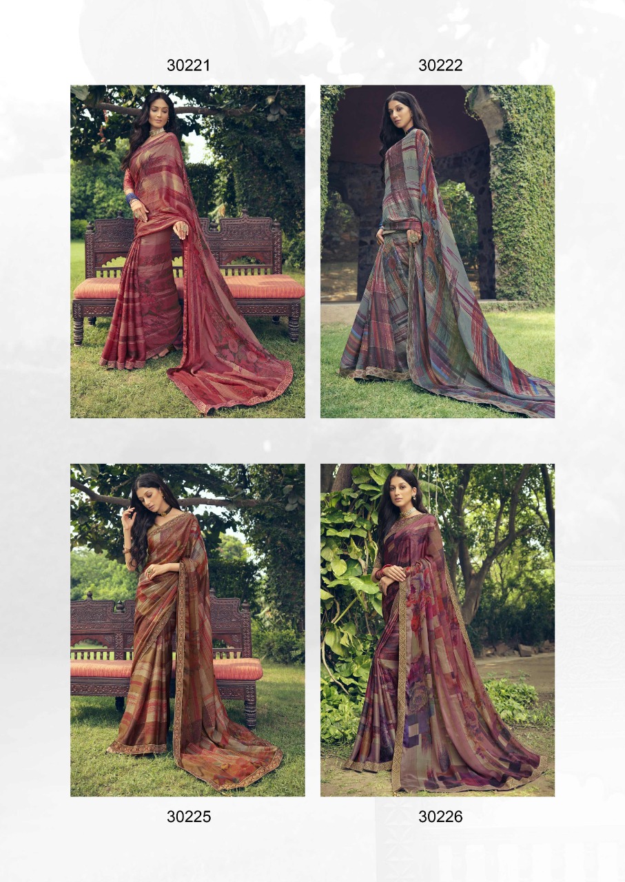 vallabhi prints Nazneen china shiffon gorgeous look saree catalog