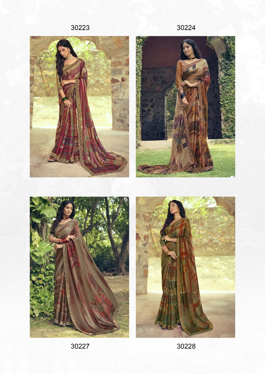 vallabhi prints Nazneen china shiffon gorgeous look saree catalog