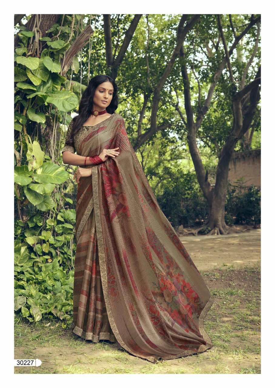 vallabhi prints Nazneen china shiffon gorgeous look saree catalog