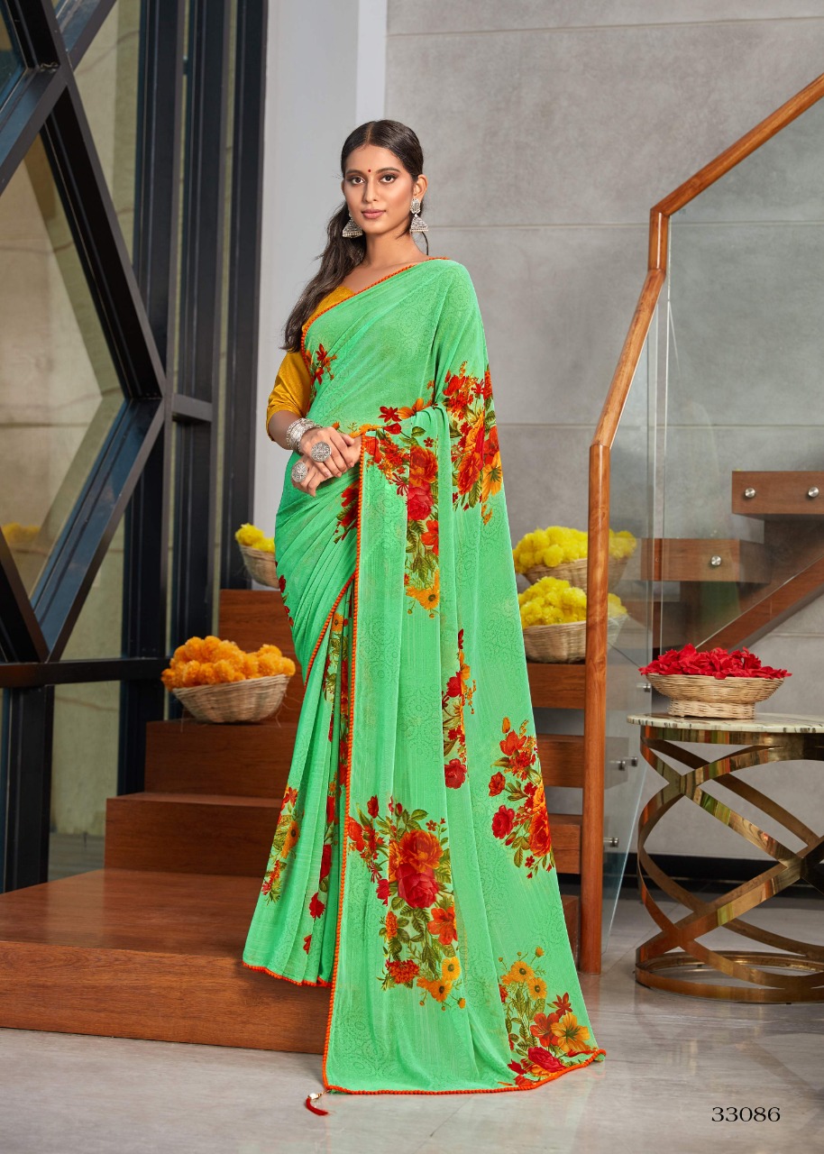 vallabhi prints freya weightless regal print saree catalog