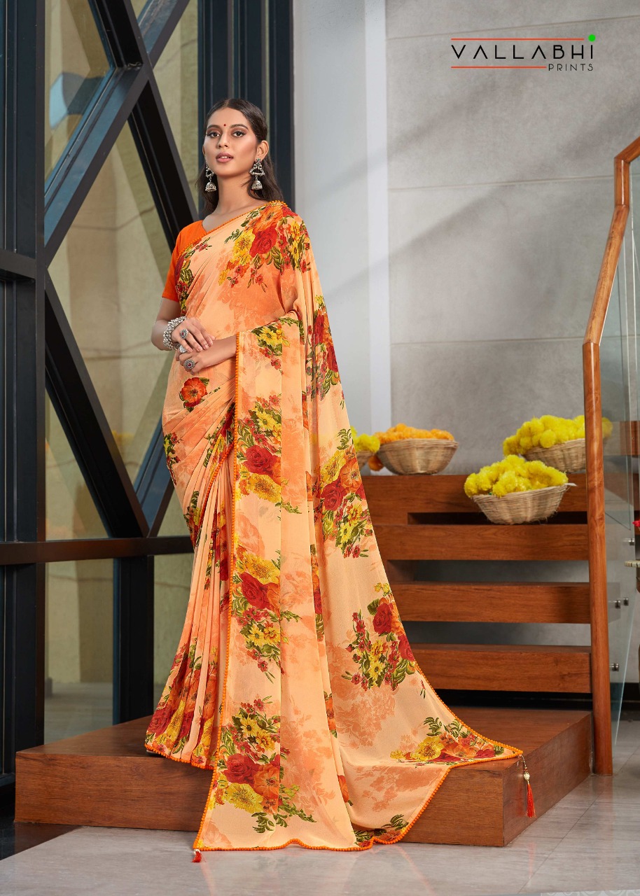 vallabhi prints freya weightless regal print saree catalog