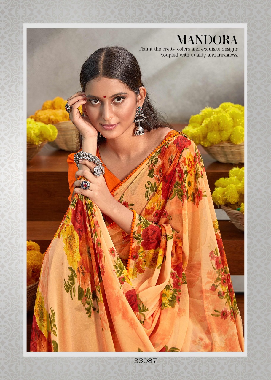 vallabhi prints freya weightless regal print saree catalog