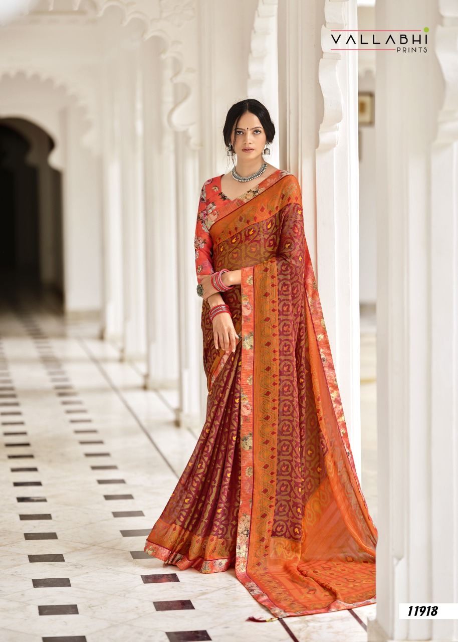 Vallabhi prints sarayu georgette elegant saree catalog