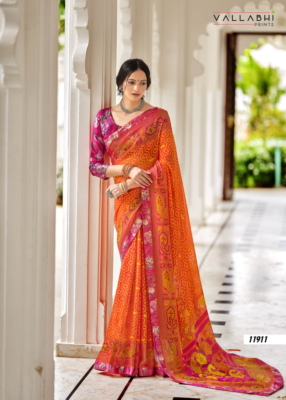 Vallabhi prints sarayu georgette elegant saree catalog