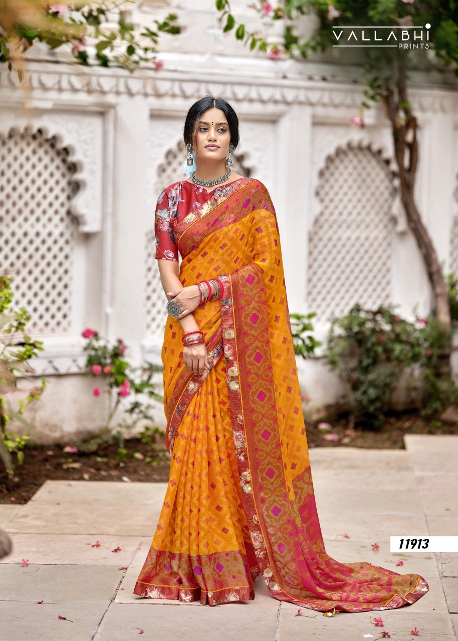 Vallabhi prints sarayu georgette elegant saree catalog