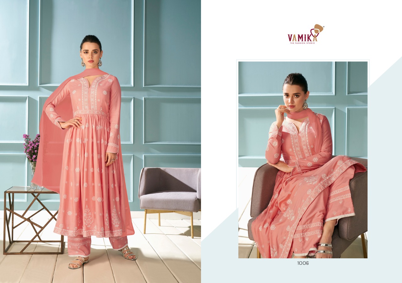 vamika lakhnawi vol 1 reyon elegant top bottom with dupatta catalog