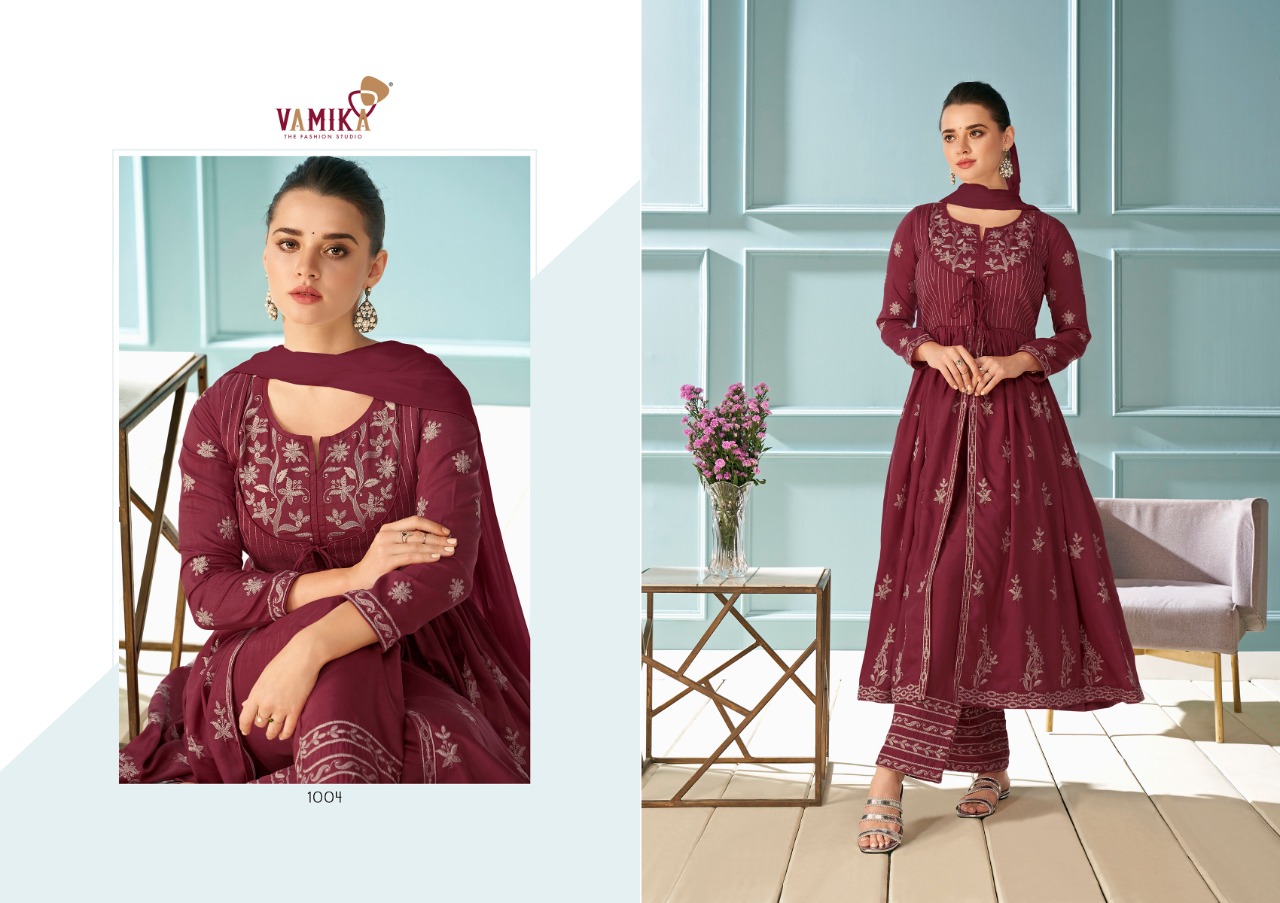 vamika lakhnawi vol 1 reyon elegant top bottom with dupatta catalog