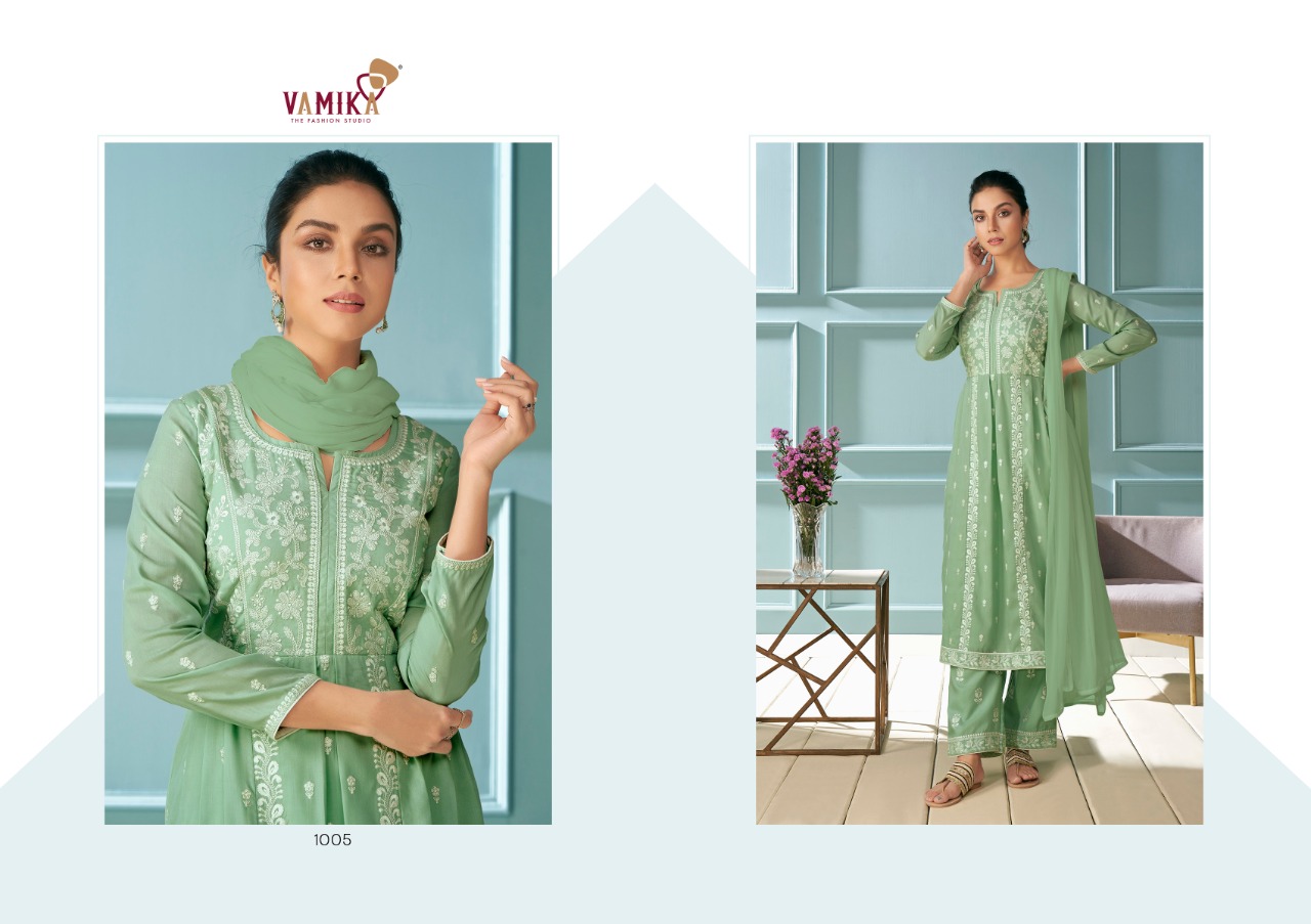 vamika lakhnawi vol 1 reyon elegant top bottom with dupatta catalog