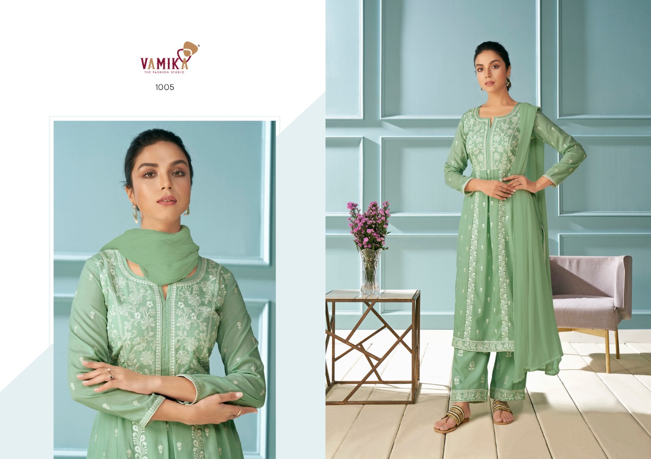 vamika lakhnawi vol 1 reyon elegant top bottom with dupatta catalog