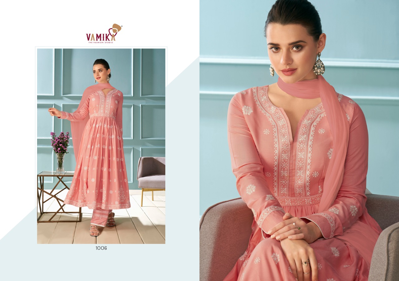 vamika lakhnawi vol 1 reyon elegant top bottom with dupatta catalog