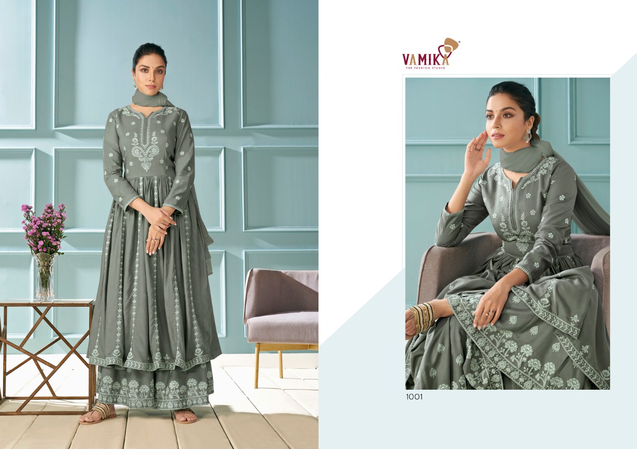 vamika lakhnawi vol 1 reyon elegant top bottom with dupatta catalog