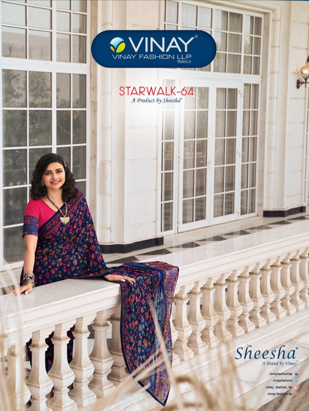 Vinay fashion sheesha starwalk 64 georgette exclusive print saree catalog