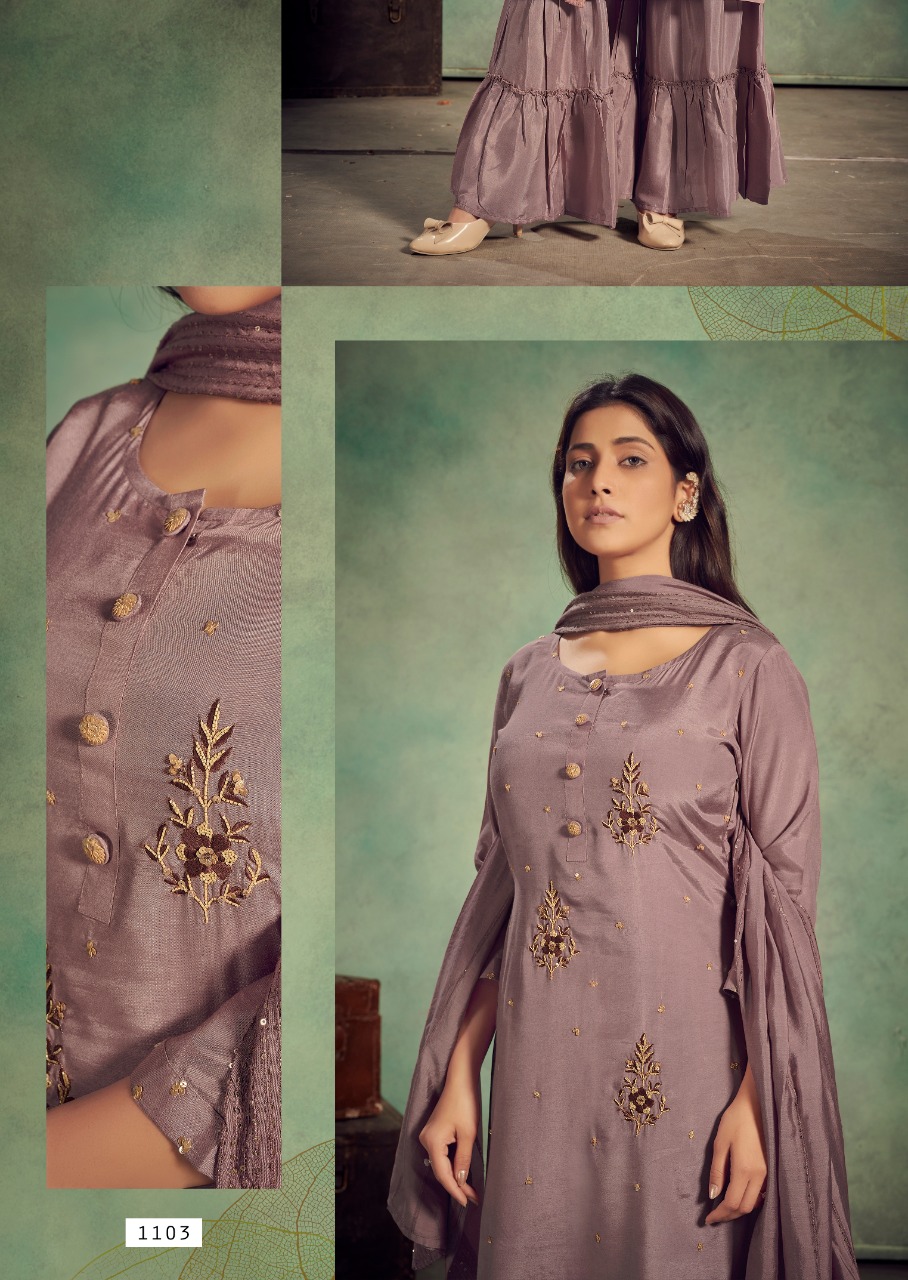 vink gorgeous viscose grandeur look kurti with sharara and jacquard dupatta catalog